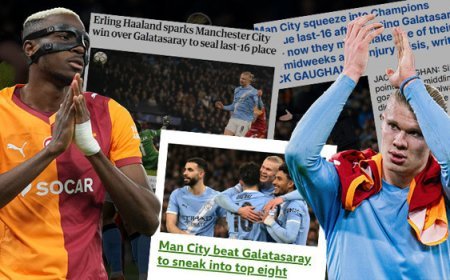 Manchester City'nin Galatasaray galibiyeti İngiliz manşetlerinde