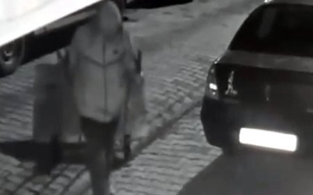 El arabası ile dondurma dolabını çaldı; o anlar kamerada