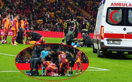 Galatasaray-İstanbulspor maçında korkutan anlar: Sahaya ambulans girdi!