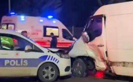 Devriyedeki polis ekibi kaza yaptı. 3 yaralı