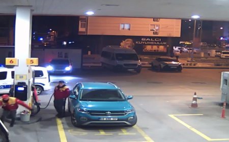 Çalıntı kamyonetle yakıt alırken polis geldi, kaçarken pompayı kopardı
