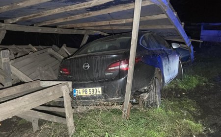 Alkollü sürücünün kullandığı otomobilin çarptığı araç, meyve tezgahına girdi