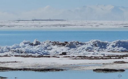 Buz dalgaları oluştu. Sahil buz kütleleriyle doldu