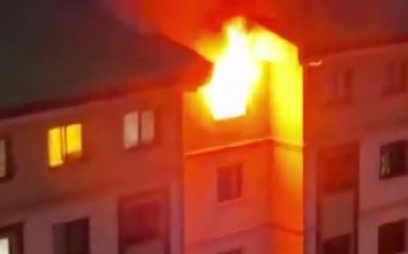 Yangın çıkan dairede tüp patladı: Mahsur kalan 13 kişi kurtarıldı