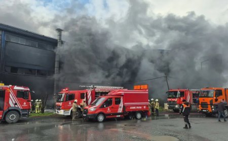 İstanbul'da kozmetik fabrikasında yangın. Ekipler olay yerinde