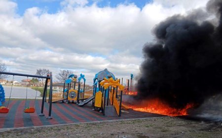 Tekirdağ'da çocuk parkında yangın
