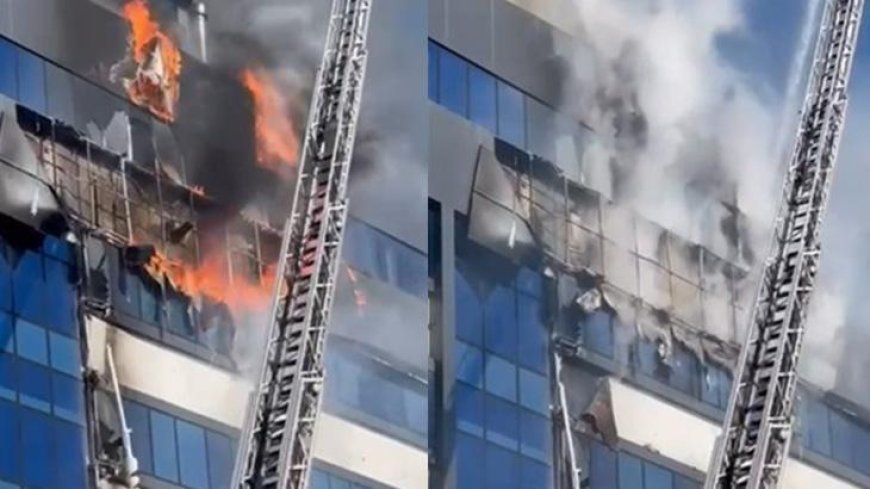 Kocaeli'de 7 katlı iş merkezinde yangın