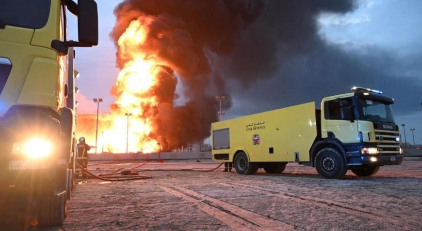 Yakıt tankları alev alev yandı! İsrail-İran-ABD savaşında Bahreyn'den çarpıcı görüntüler