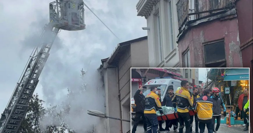 Fatih'te bir binada yangın. Bir can kaybı, biri ağır 5 yaralı
