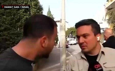 İsrail'de CNN Türk canlı yayınına müdahale! 'Türk yazısını görünce geldi'