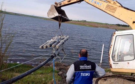 Türkmenli Göleti'ne yüzer terfi istasyonu kuruldu