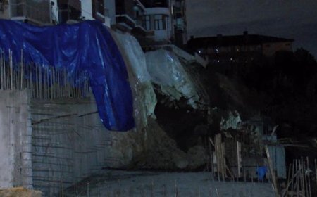 Ankara'da sağanak nedeniyle istinat duvarı çöktü