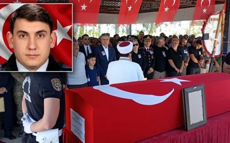 Şehit polis memuru Aydın Üyenarık'a acı veda