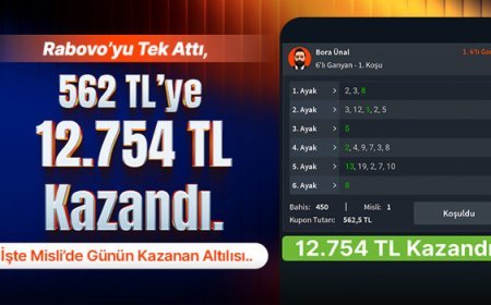 Rabovo’yu Tek Attı 562 TL’ye, 12.754 TL Kazandı! İşte Misli’de Günün Kazanan Altılısı...