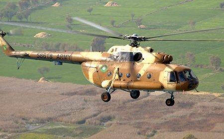 Pakistan'da askeri helikopter kalkış sırasında düştü!