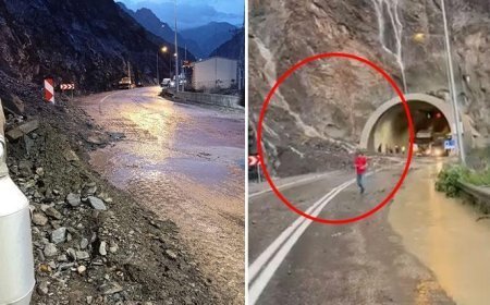 Yürekler ağza geldi! Artvin-Erzurum karayolunda heyelan