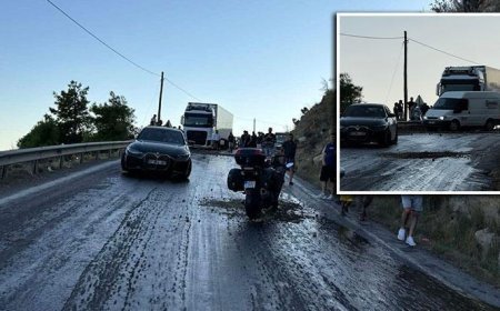Yola akan mazot faciayı beraberinde getirdi! Zincirleme kazada 4 araç birbirine girdi