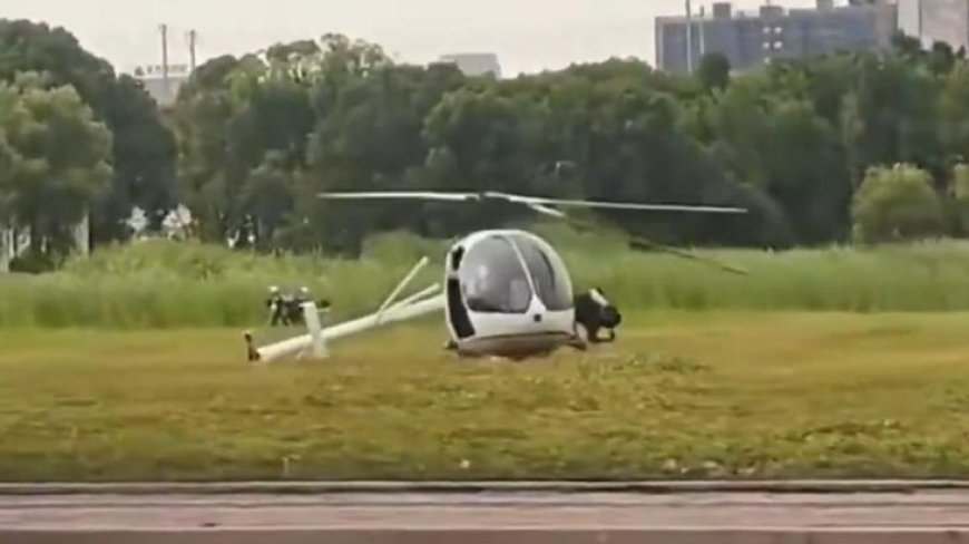 Acil iniş yapan helikopter kontrolden çıktı! Yaralılar var