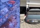 Otomobil markete daldı, vatandaşlar ölümden döndü. Olay anı kamerada