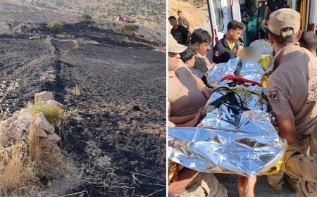 Alevlerin ortasında kaldı! Cizre'de arazide uyuyan çoban anız yangınında ağır yaralandı
