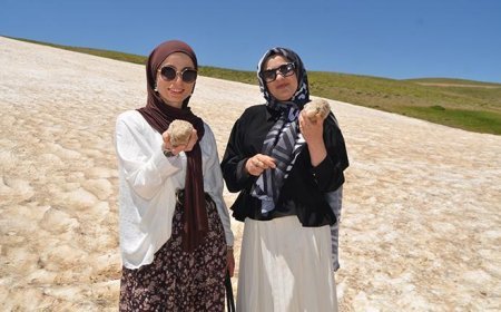 Temmuz ayında kar üstünde piknik keyfi! Sıcaktan kaçanların uğrak noktası