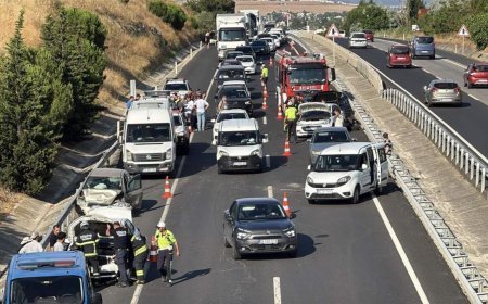 Tekirdağ'da 7 aracın karıştığı zincirleme kaza; 1 yaralı