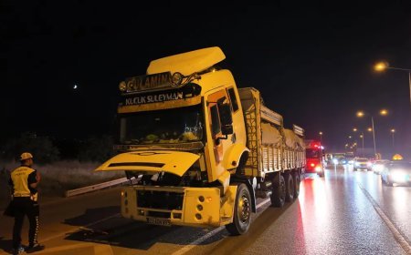 Kamyonun freni patladı, polis alarma geçti