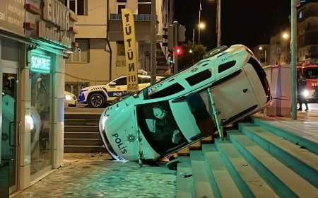 Polis aracı kaza yaptı. 2'si bekçi 3 yaralı