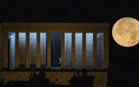 Ankara'da dolunay manzaraları