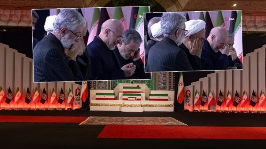 Hamaney'in cenaze töreninden görüntüler! Üst düzey isimler dini liderin tabutu başında gözyaşlarına boğuldu