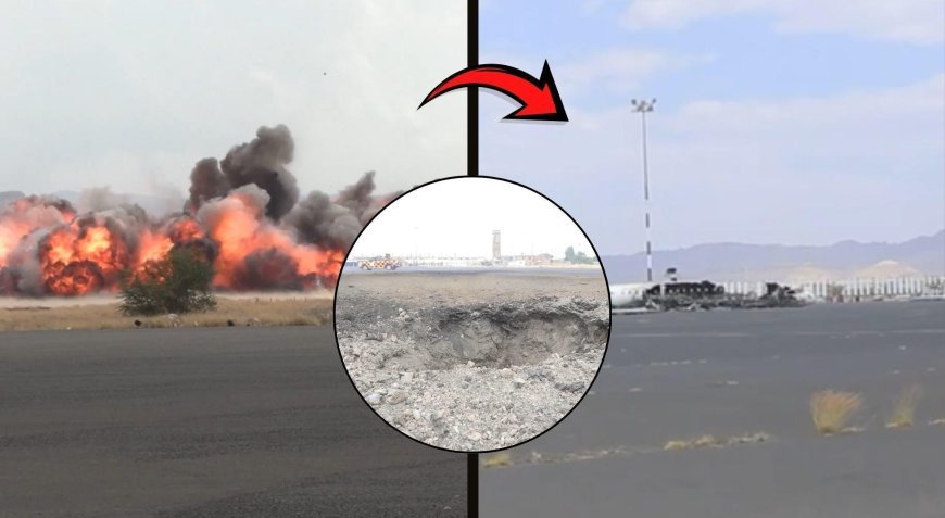 Suudi uçakları havalimanını vurdu! Yemen'den ilk görüntüler geldi