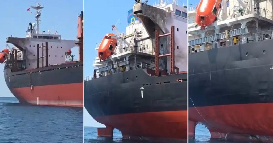 Rusya'da vurulan gemi İstanbul açıklarına demirledi