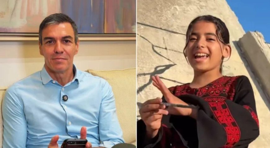İspanya Başbakanı Sanchez'den Filistinli çocuğa video mesaj! Gazzeli Liyan'ın çizdiği portre cevapsız kalmadı