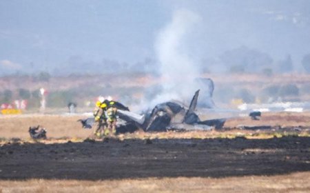 ABD'de hava üssü yakınlarında düşen F-35 savaş uçağı alev aldı