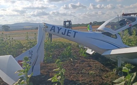 Eğitim uçağı sert iniş yaptı. Öğrenci pilot yaralandı