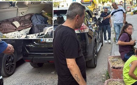 Trafik magandaları aracın camını taşla kırdı, eşi ve çocuklarının önünde babayı darbetti