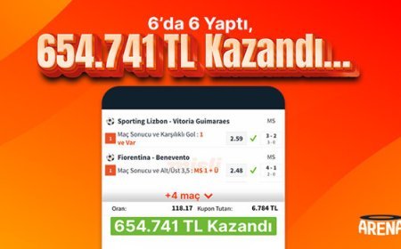 6’da 6 yaptı, 654.741 TL kazandı…