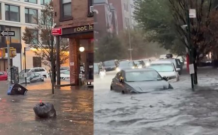 New York’u sağanak vurdu! Sokaklar göle döndü, metro istasyonlarını su bastı