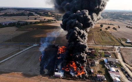 Tekirdağ'da geri dönüşüm tesisinde yangın; 4 ev ile 1 otomobil zarar gördü