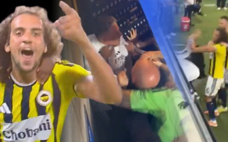Fenerbahçe'nin Lyon'u devirdiği maçın bitiş düdüğüyle saha karıştı! Guendouzi'ye saldırdılar