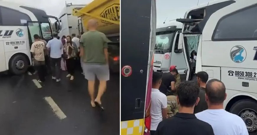 Arnavutköy'de yolcu otobüsü İETT otobüsüne çarptı