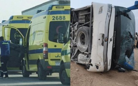 Mısır'da yolcu otobüsü devrildi! Çok sayıda can kaybı ve yaralılar var