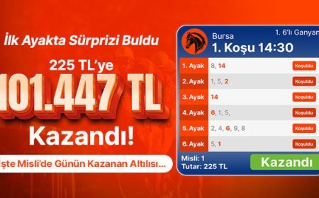 İlk ayakta sürprizi buldu 225 TL’ye 101.447 TL kazandı! İşte Misli’de günün kazanan altılısı…