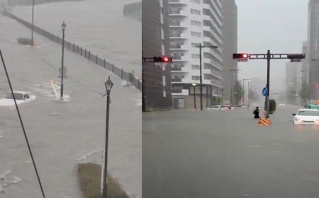 Japonya adeta kıyameti yaşıyor! Ülkeyi sel yuttu: 200 araç sular altında kaldı