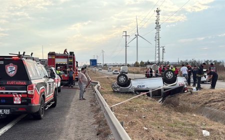 Tekirdağ'da takla atan kamyonette 2 kişi yaralandı