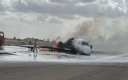 Libya'da özel uçak iniş sırasında pistten çıktı