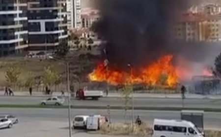 Facia teğet geçti: Akaryakıt istasyonu yanında çıkan yangın hızlı müdahale
