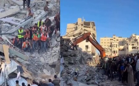 Gazze'de İsrail saldırısında hasar gören bina çöktü! Can kaybı ve yaralılar var
