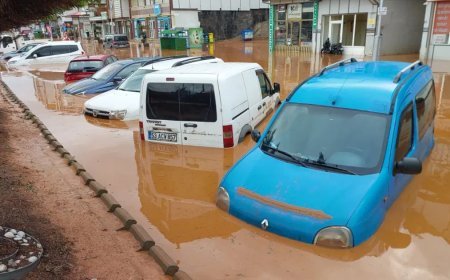 Rize'de sağanak bastırdı, otomobiller suya gömüldü