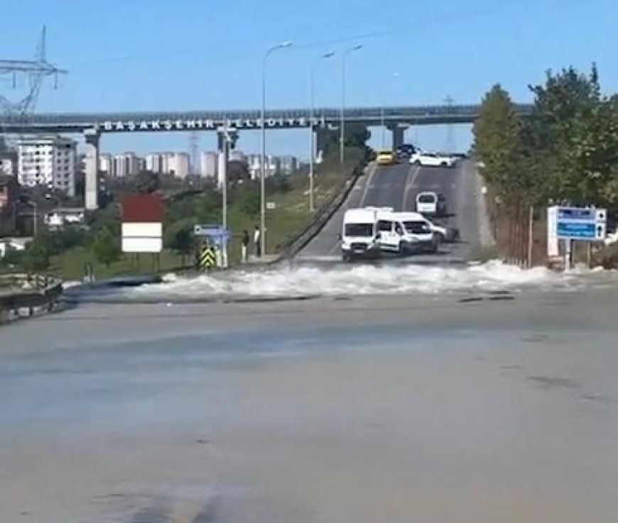 İstanbul Başakşehir’de su borusu patladı! Ortalık göle döndü